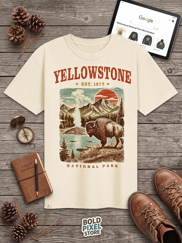 Yellowstone National Park T-Shirt Vintage Wyoming Retro Bison Graphic Tee product image (1)
