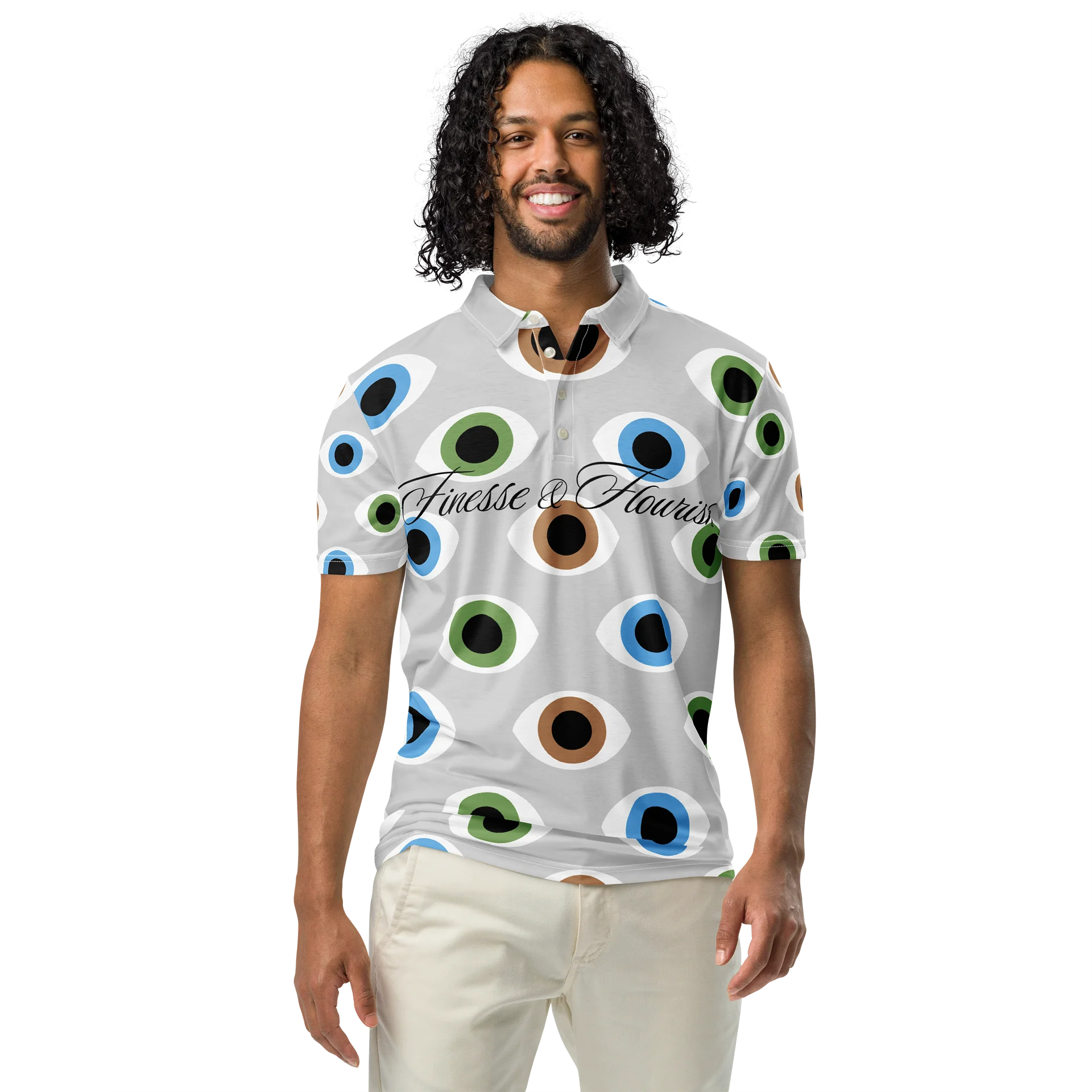 F&F Big Script All Eyes on Me Slim Fit Polo Shirt product image (3)