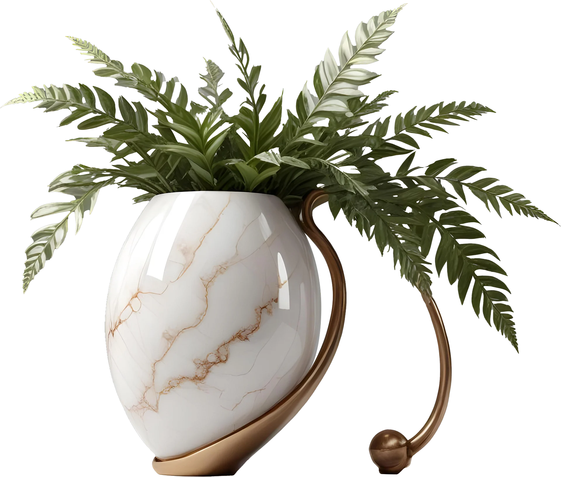 Organic Glamour – Elegant Copper and Quartz Planter PNG product image (1)