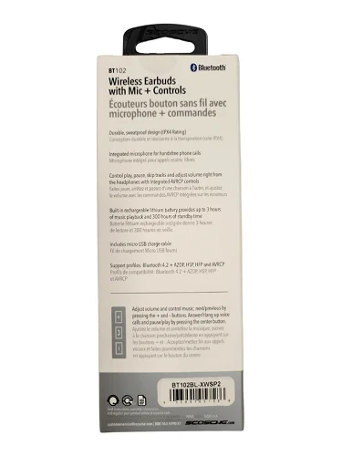 Scosche BT102 Wireless Bluetooth Earbuds - Hands-Free Mic & Controls (Blue) product image (5)