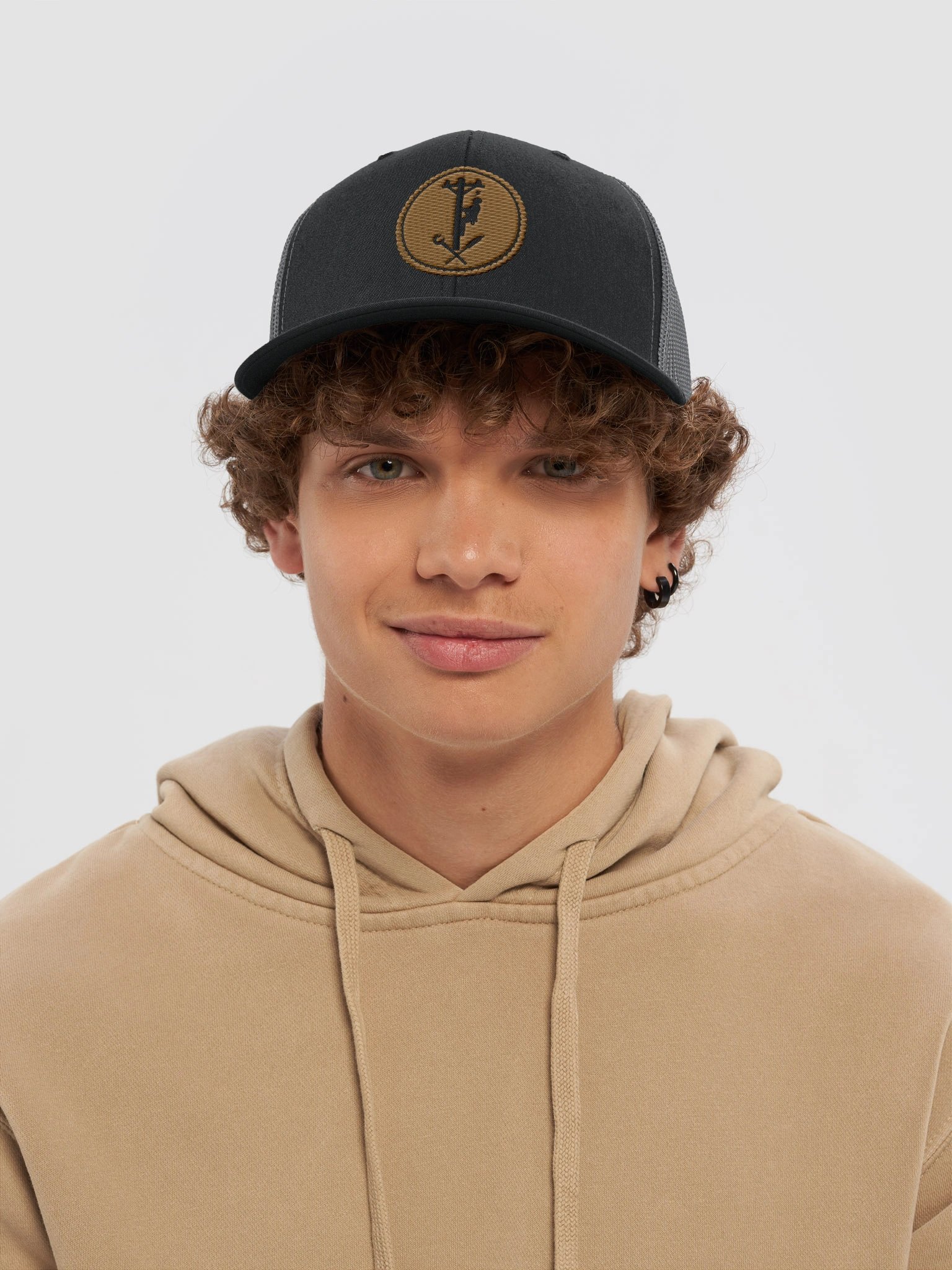 Lineman Leather Patch Hat — Structured Trucker Cap product image (14)