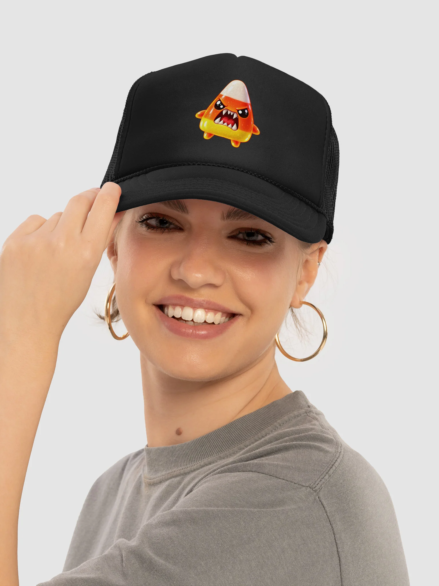 SPRITEFEST "Candy Corn Sprite" Black FOAM Trucker Snapback Hat product image (5)