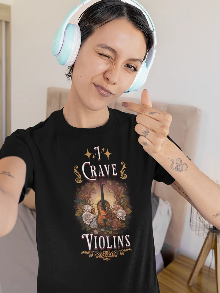 Melodic Reverie: I Crave Violins T-Shirt Design product image (2)