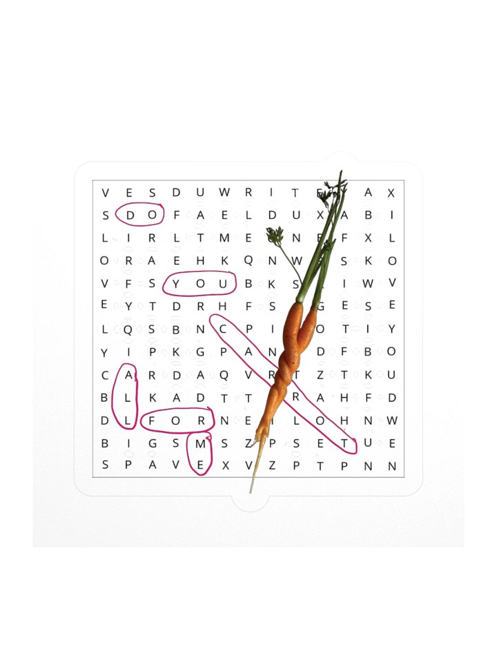 Pink-Circled Word Search Carrot Stickers product image (1)