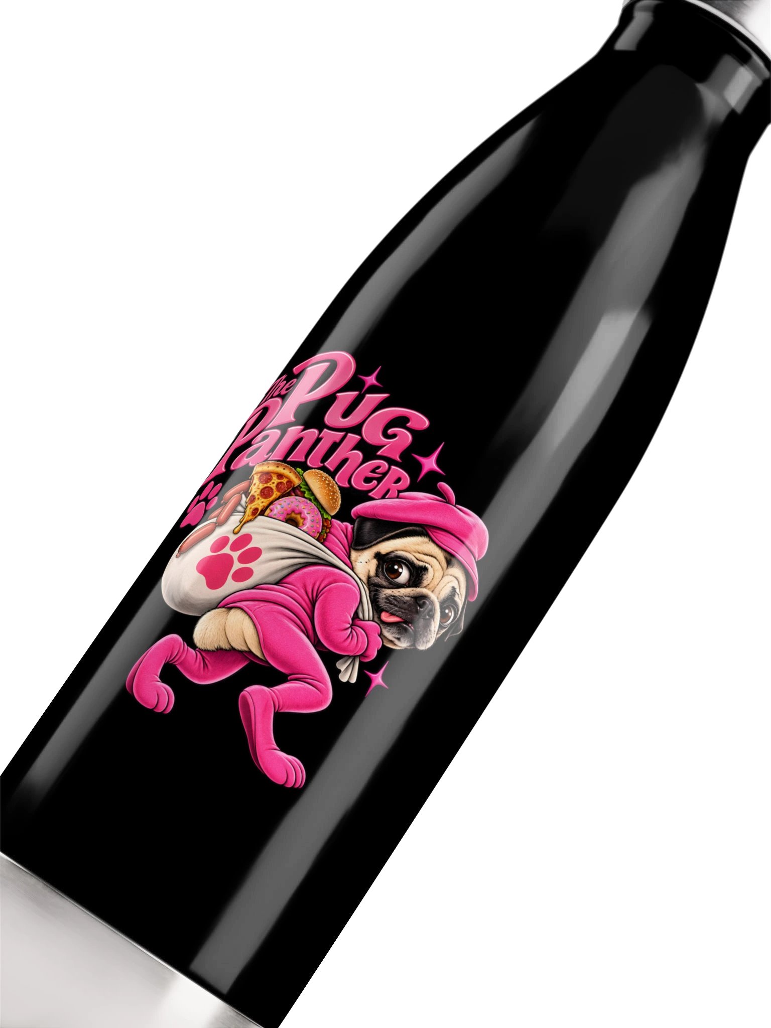 The Pug Panther Stainless Steel Water Bottle product image (9)