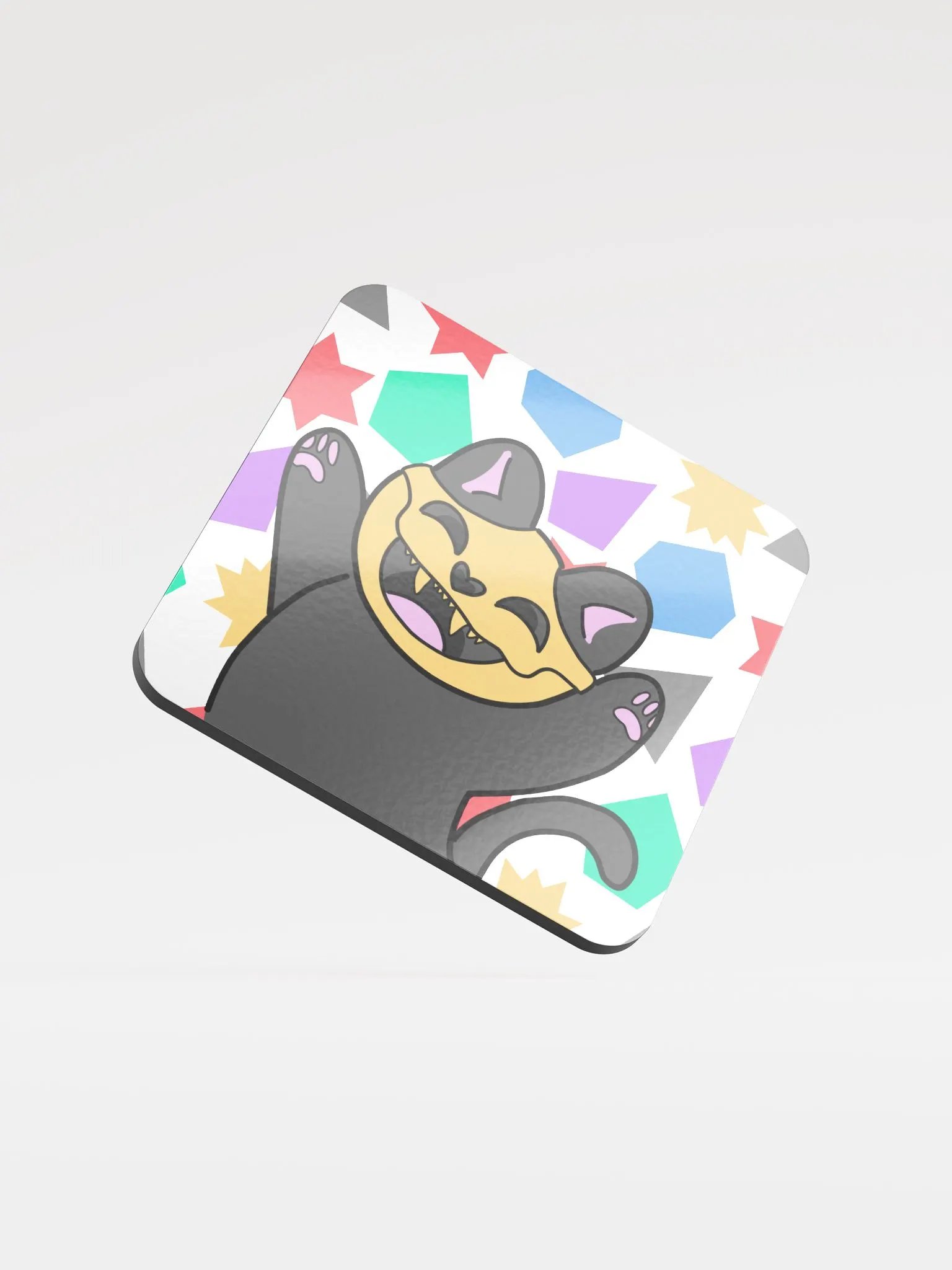 Yay Emote Glossed Cork Coaster product image (1)