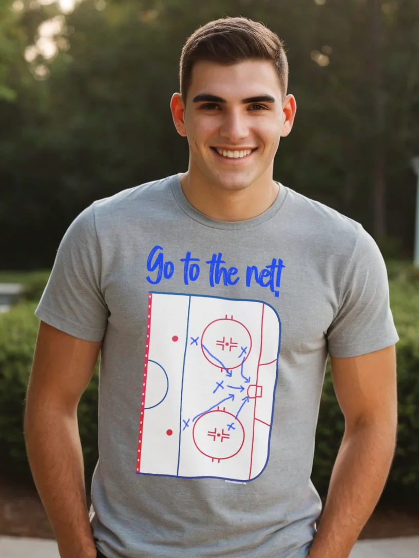 Funny Hockey T-Shirt - Go to the Net - Beer League Hockey Shirt for Men – Gift for Hockey Players & Net Front Guys product image (2)
