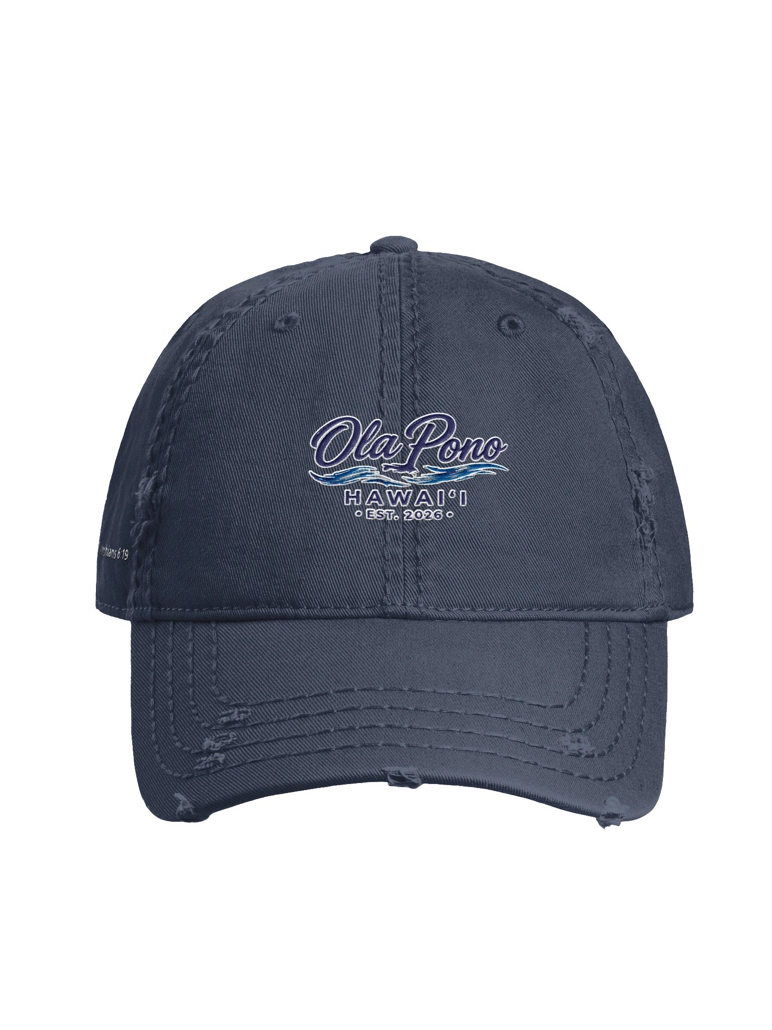 Ola Pono Hawaii His House Distressed Dad Hat product image (2)