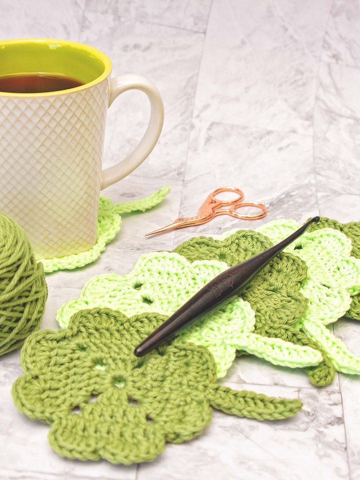 Four Leaf Clover - Shamrock Crochet Coasters product image (2)