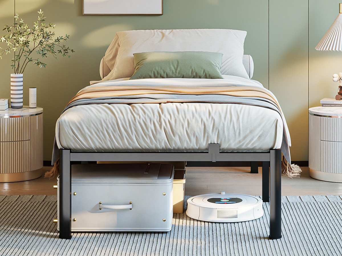 Twin Bed Frame, 14 Inch Metal Platform Bed Frame Queen Size with Storage Space Under Bed, Heavy Duty Steel Slat Support, Easy Assembly, No Box Spring Needed product image (2)