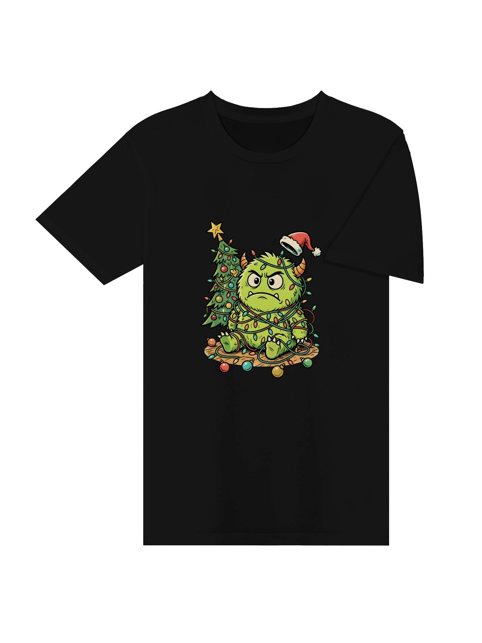 Funny Grumpy Green Monster Christmas T-Shirt | Holiday Tree Graphic Tee | Unisex Winter Gift product image (34)