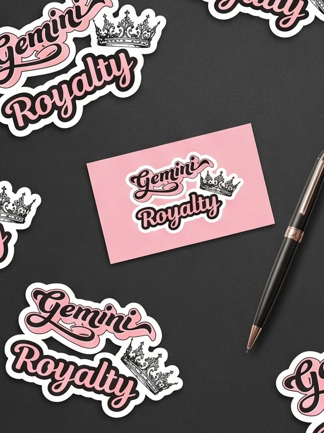 Gemini Royalty Pink Script Sticker product image (4)