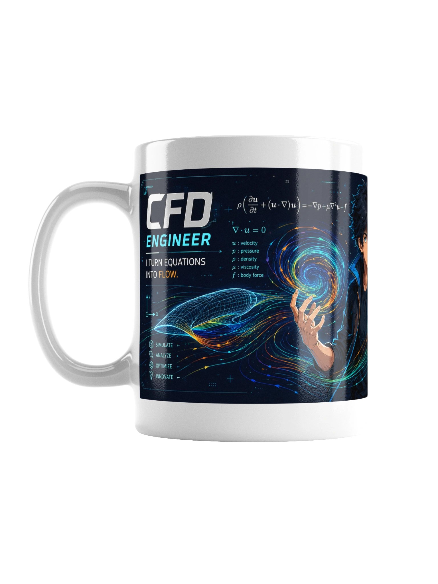 CFD Engineer Mug – I Turn Equations Into Flow product image (1)
