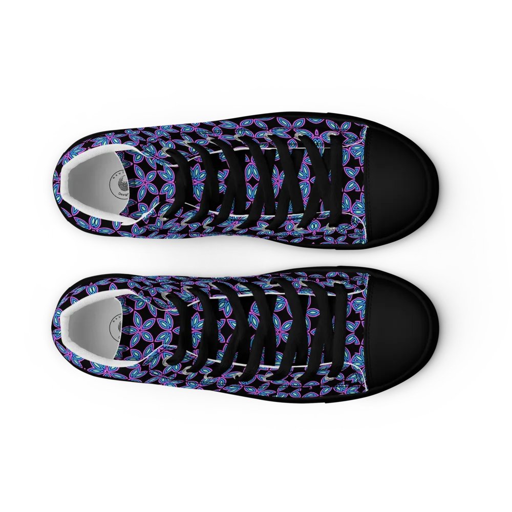 Floral Geometry High Top Canvas Shoes product image (10)