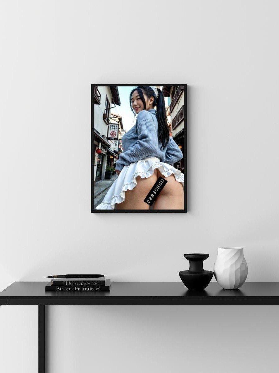 Blue Sweater Skirt Alley – Glossy 8x10 Metal Print product image (3)