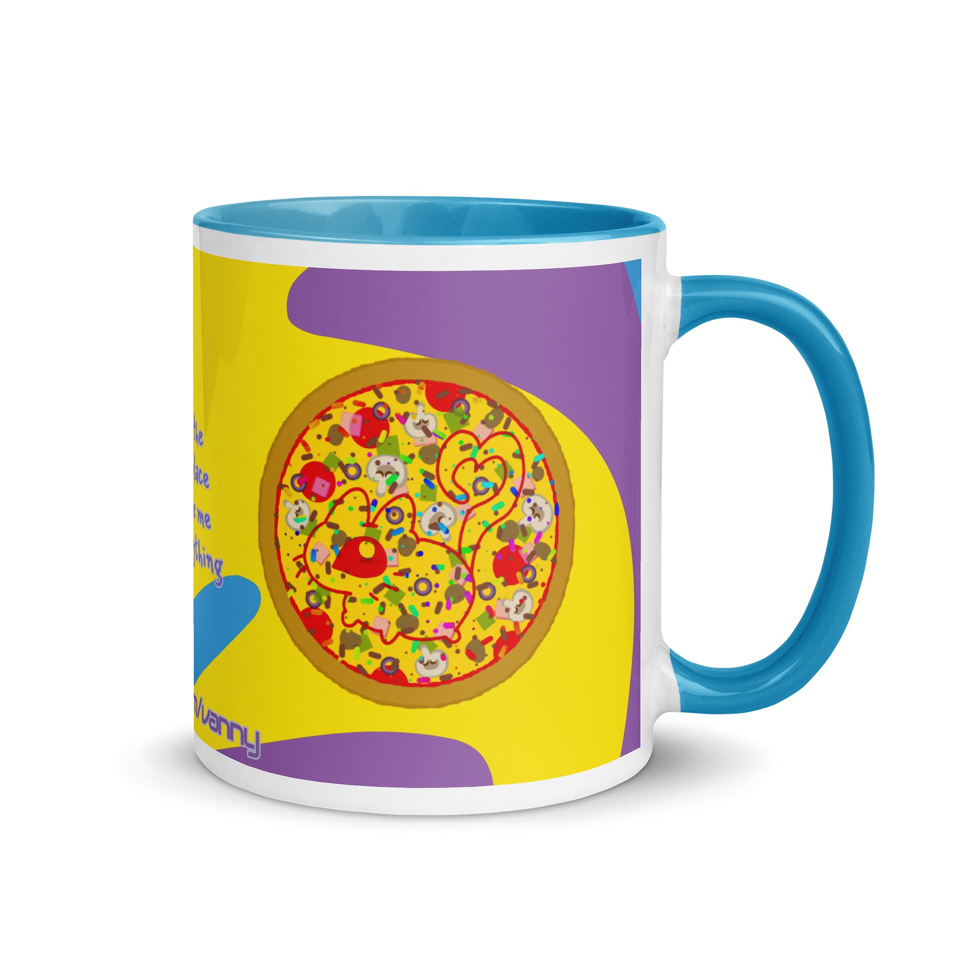 “one with everything” rainbow sprinkle deluxe vanny pizza graphic mug product image (1)