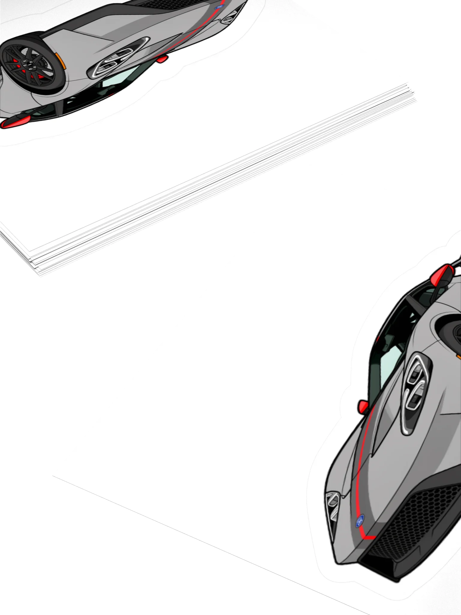 Grey Ford GT Carbon Series Sticker (Retro, Sketch, Silhouette) product image (11)