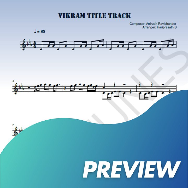 Vikram Title Track - Keyboard Sheet Music product image (1)
