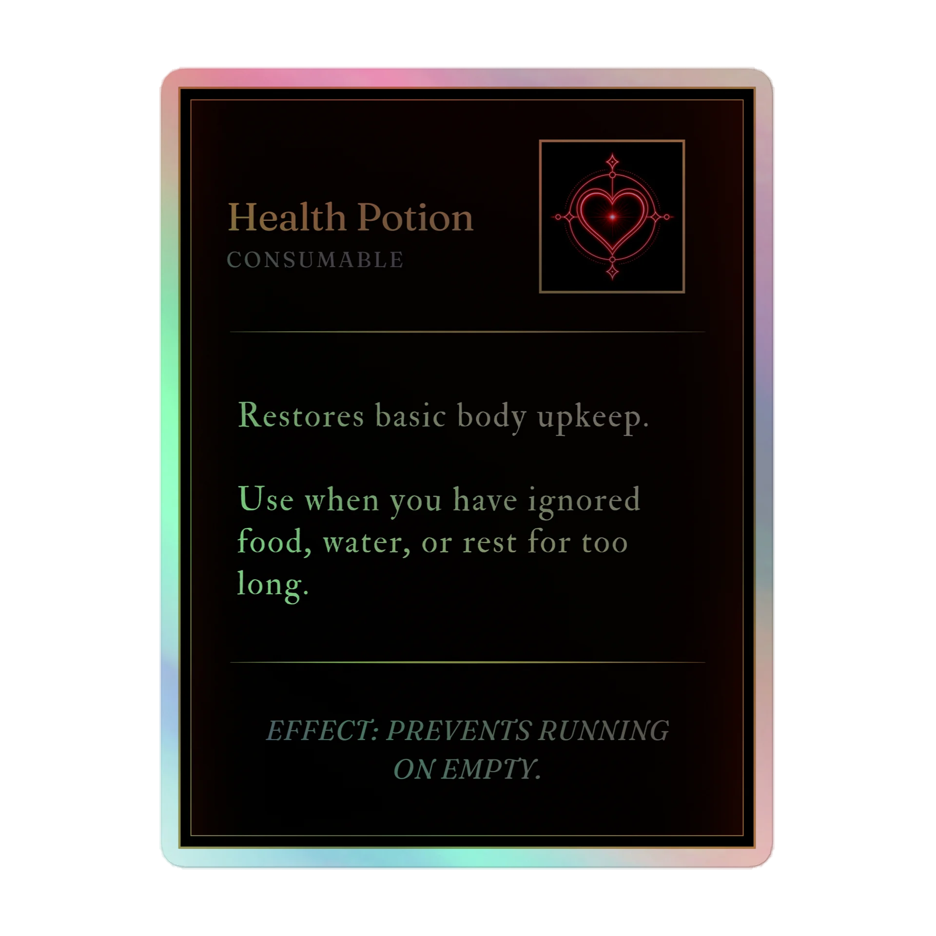 Health Potion Tooltip Holographic Sticker product image (1)