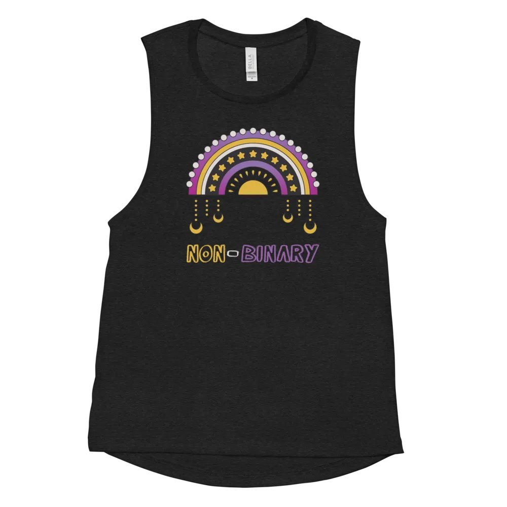Non-Binary Rainbow Fitted Muscle Tank product image (11)