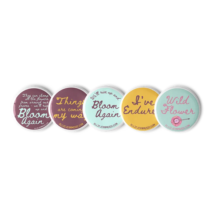 Set of 5 Bloom Again buttons product image (1)