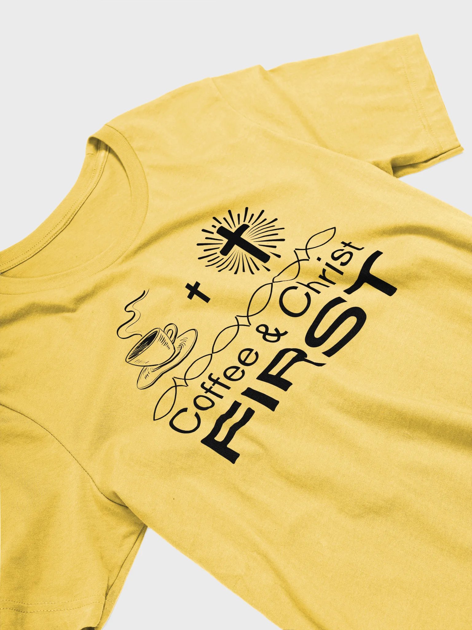 Coffee & Christ First Christian Faith Bella Canvas T-shirt - Light product image (16)
