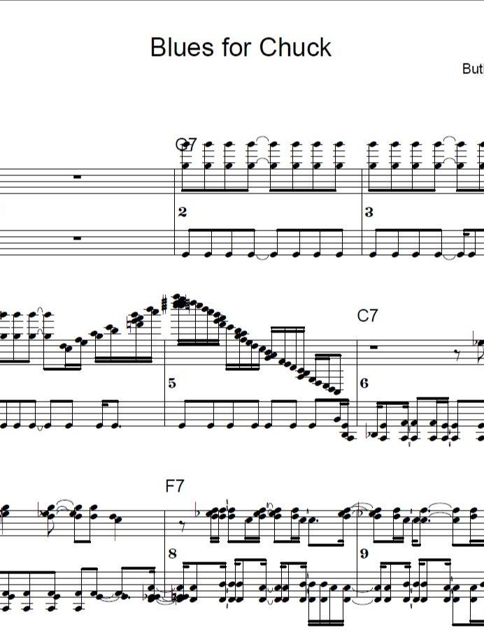 Blues for Chuck - Blues piano - Piano sheet music product image (1)