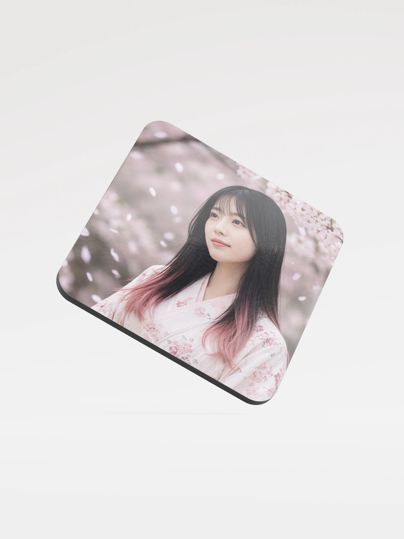 Sakura Blossom Japanese Garden Glossed Cork Coaster | Aesthetic Floral Drink Coaste product image (1)