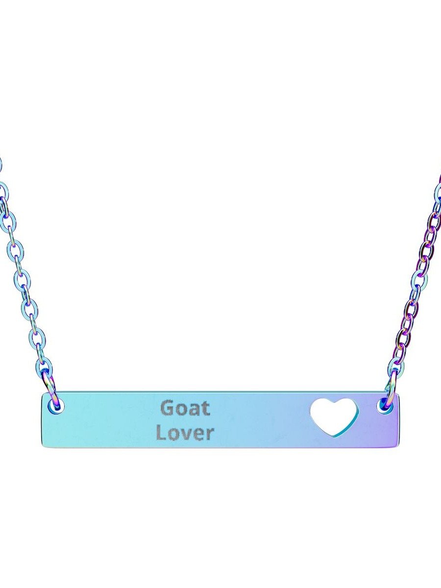 Cutout Heart Bar Necklace — Engravable Personalized Bar Pendant product image (2)