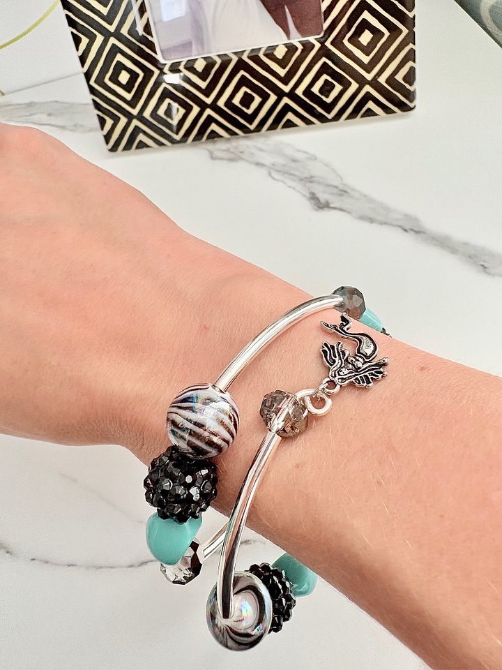 MFD-00073 | Handmade 8" Coil Bracelet | Mermaid Charm Jewelry | by Monique Faella Designs™ product image (1)