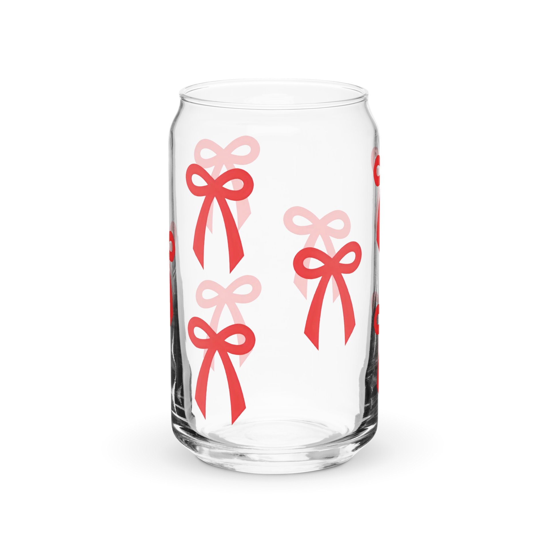 Red Bow Can-Shaped Glass 16 oz product image (1)