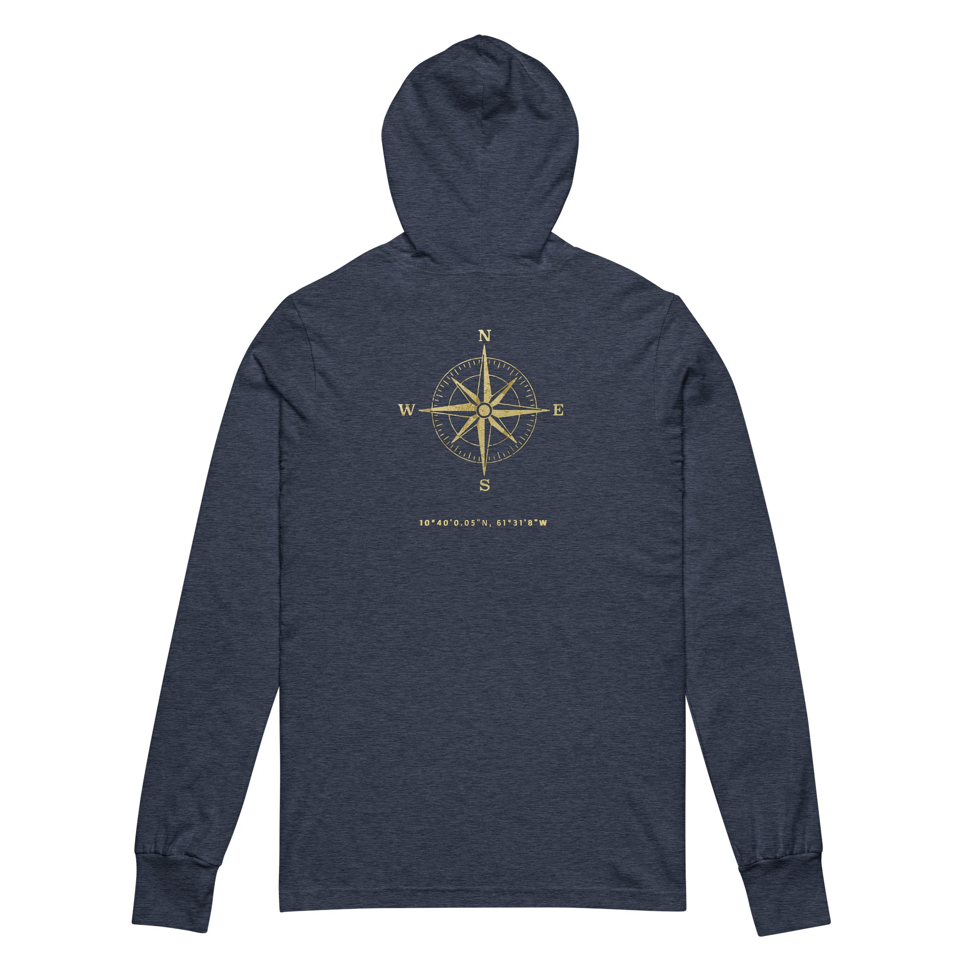 Compass - Trinidad and Tobago - Vintage Gold | Unisex Hooded Long Sleeve Tee product image (16)