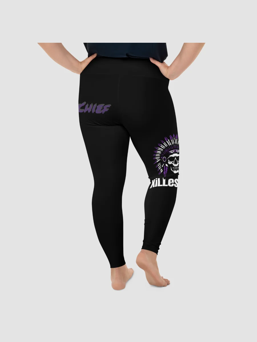 [xiLLestChief] All-Over Print Plus Size Leggings - Black product image (6)