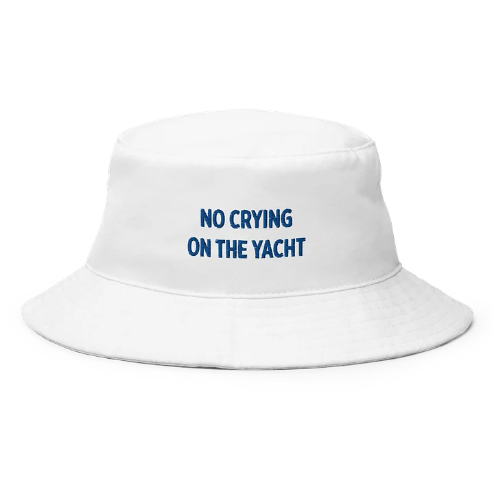 No Crying On The Yacht Embroidered Bucket Hat - White product image (1)