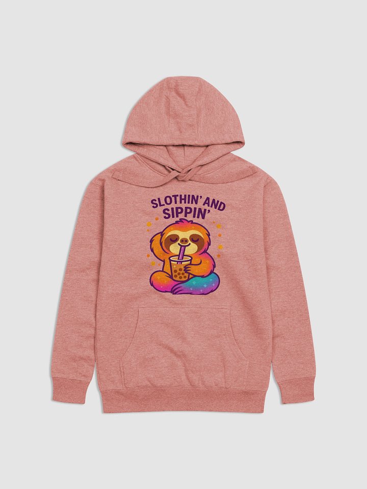 Slothin’ and Sippin’ – Cute Sloth Bubble Tea Hoodie | Sloths Having Snacks Collection product image (1)