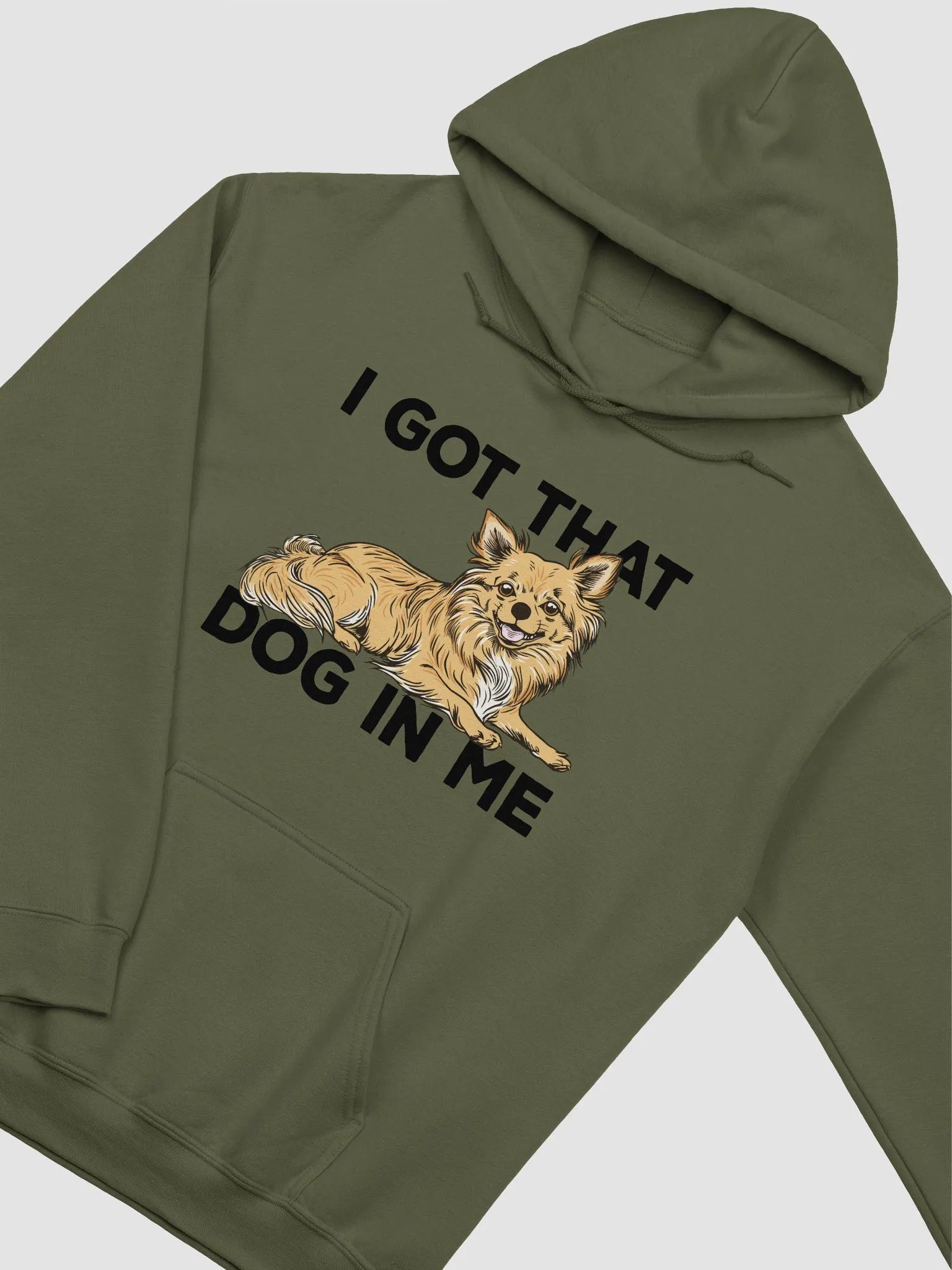 I Got That Dog in Me Hooded Sweatshirt of a Chihuahua(Longhaired) | Funny Hoodie for Chihuahua Paw-rents product image (5)