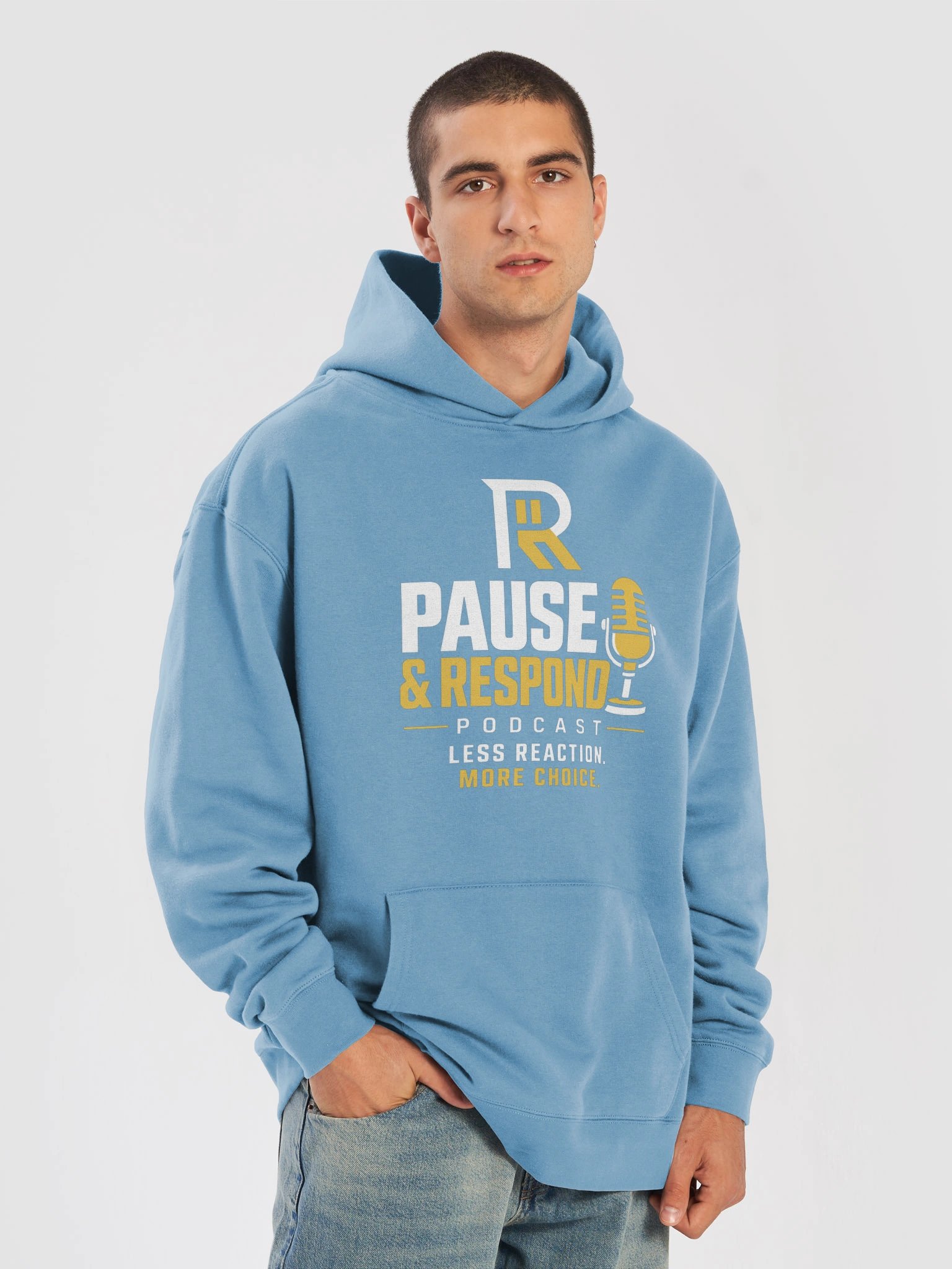 Pause & Respond Signature Podcast Hoodie - Carolina Blue product image (4)