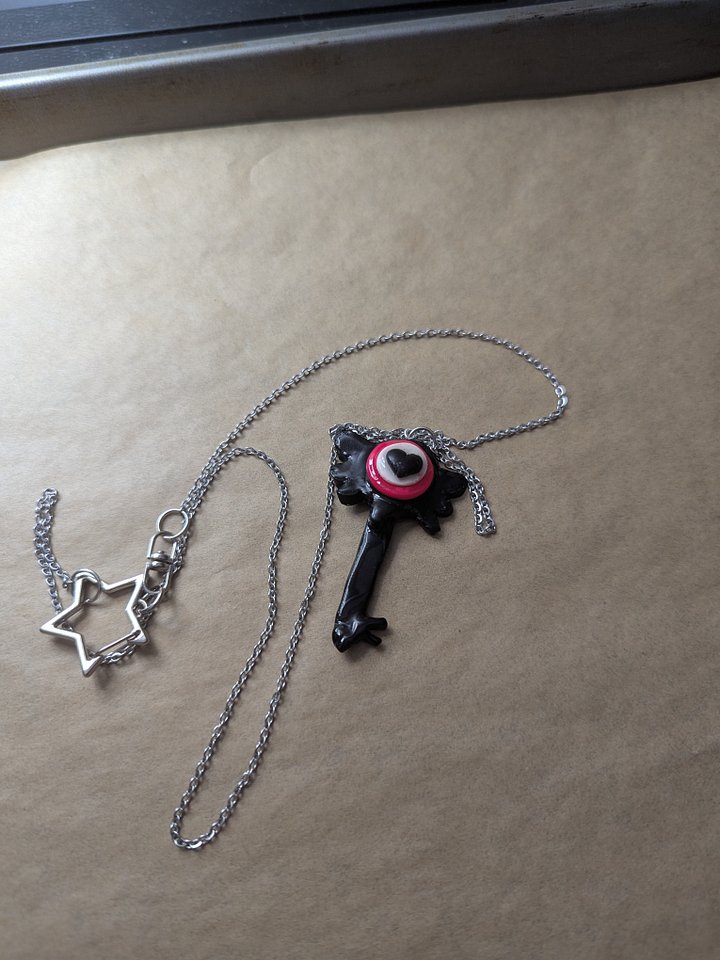 Handmade Hazbin Hotel KeeKee Key Necklace product image (1)