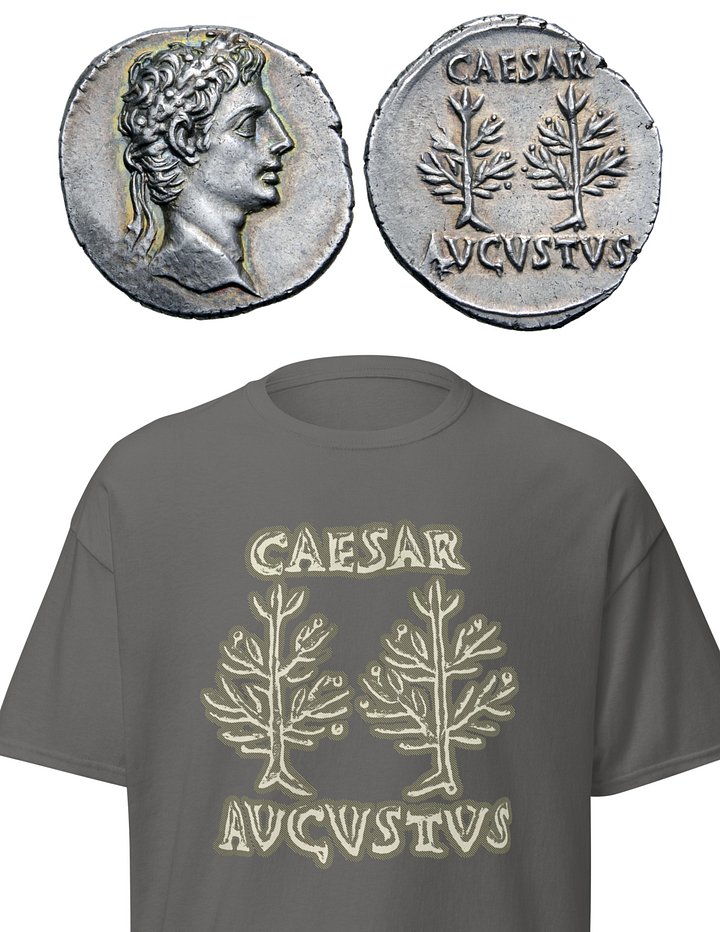 Caesar Augustus Octavian Authentic Roman Art from 27 BC, Charcoal T-Shirt product image (2)