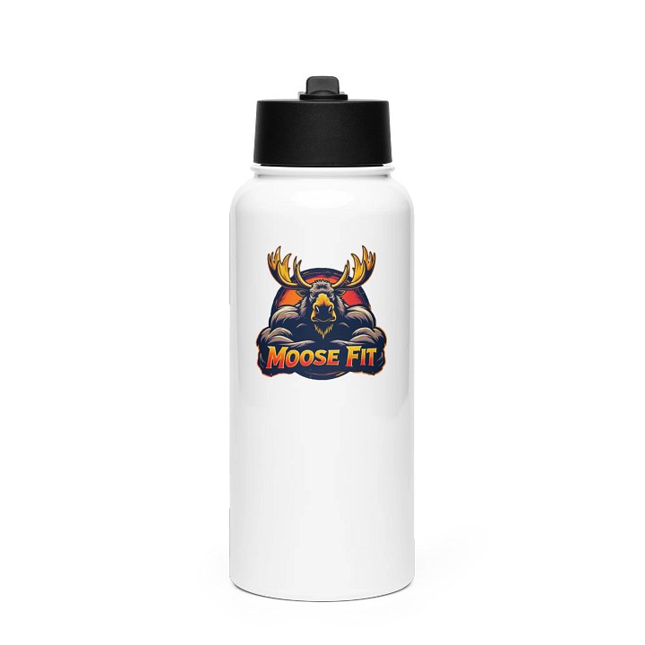 MooseFit Logo Water Bottle With Straw product image (1)