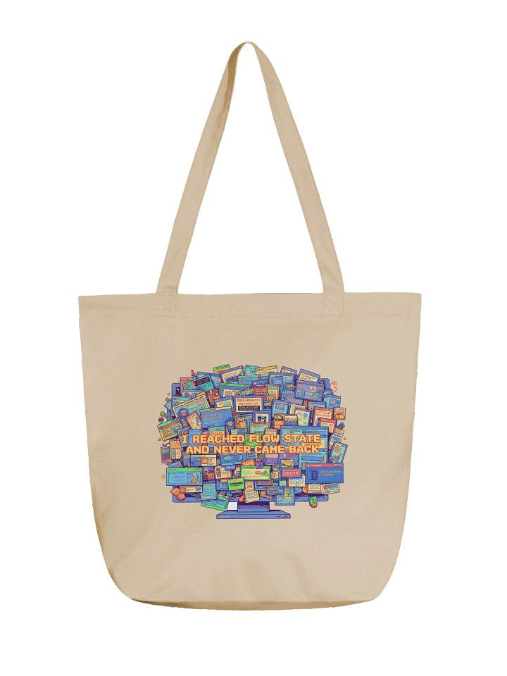 I Reached Flow State And Never Came Back // Line art graphic Tote Bag product image (1)