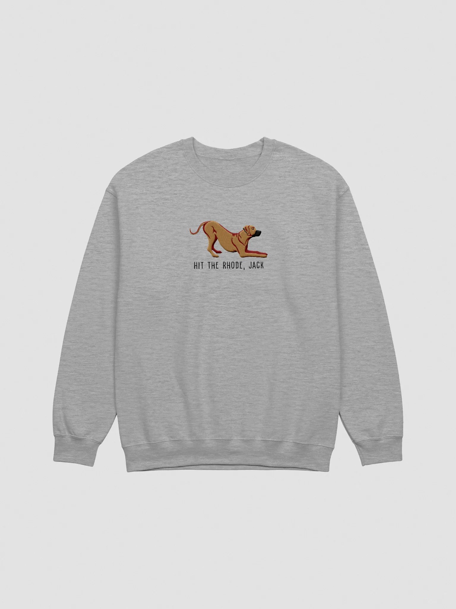 Hit the Rhode, Jack Sweatshirt (Embroidered) of a Rhodesian Ridgeback(Tan) product image (3)