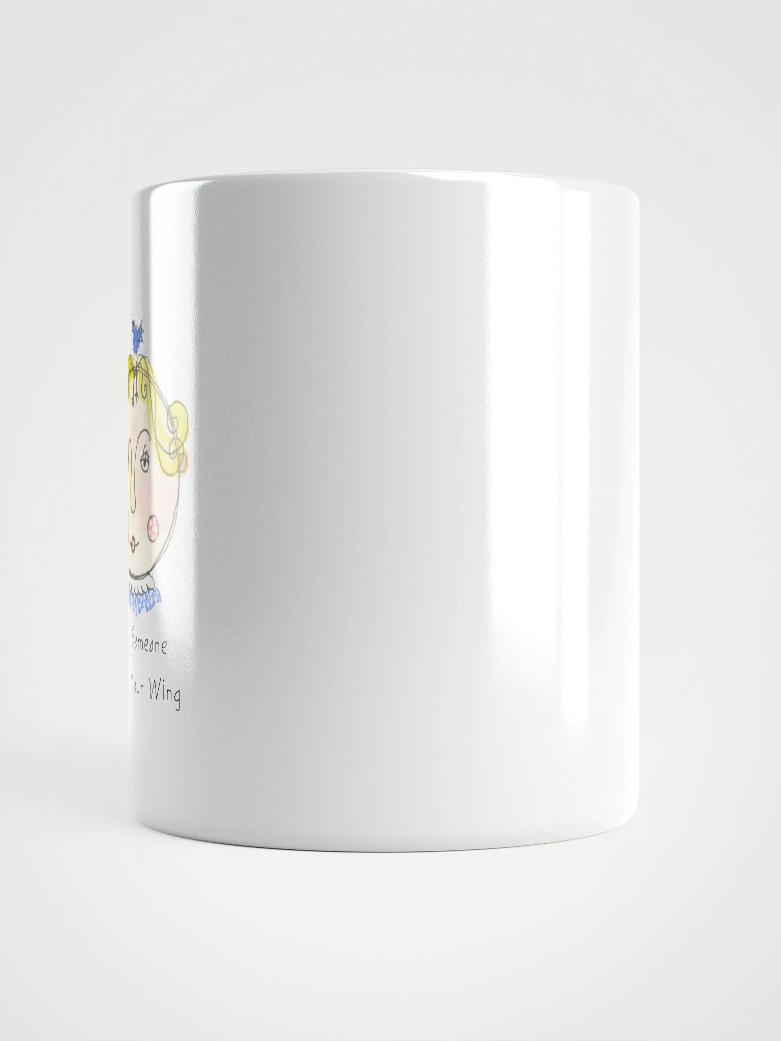 Whimsical Take Someone Under Your Wing Faces White Glossy Mug product image (6)