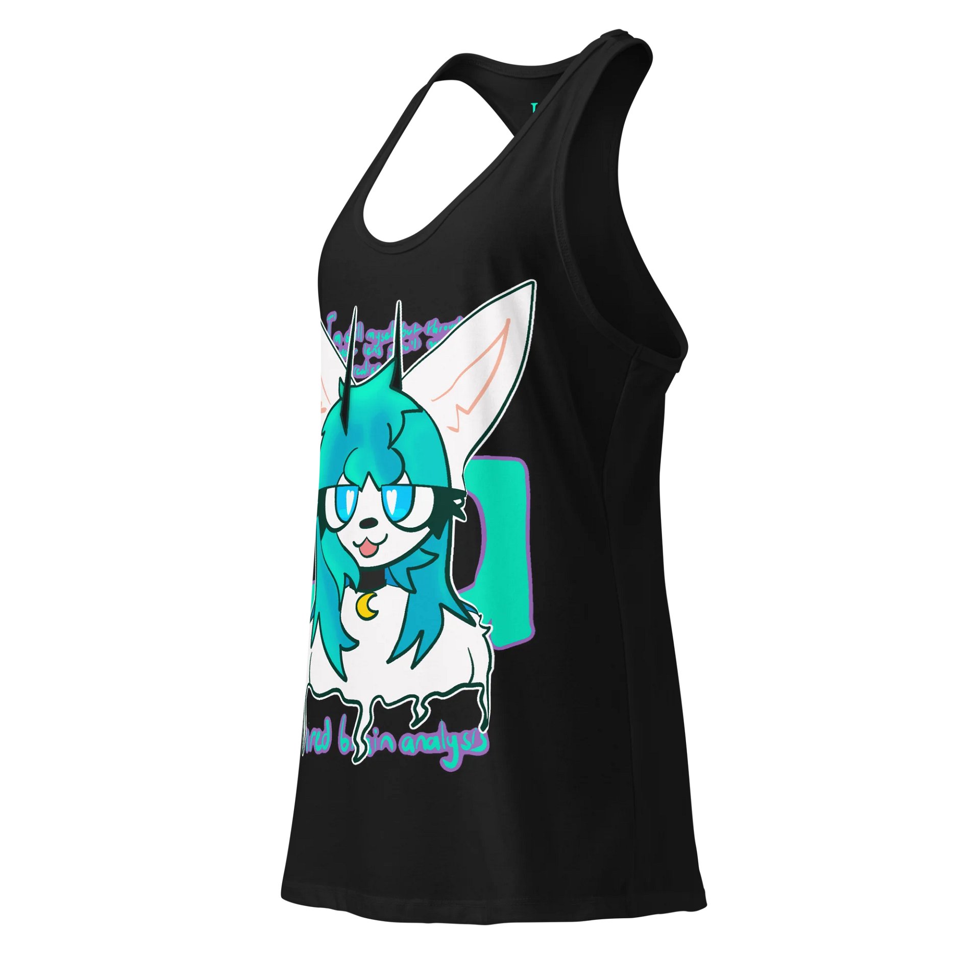 "tired brain analysis" Tank Top (Collaboration with kittydog) product image (3)