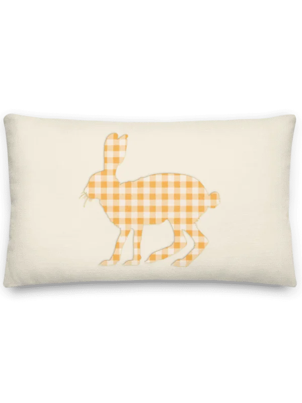 GINGHAM BUNNY BUTTERYELLOW THROW PILLOW product image (7)