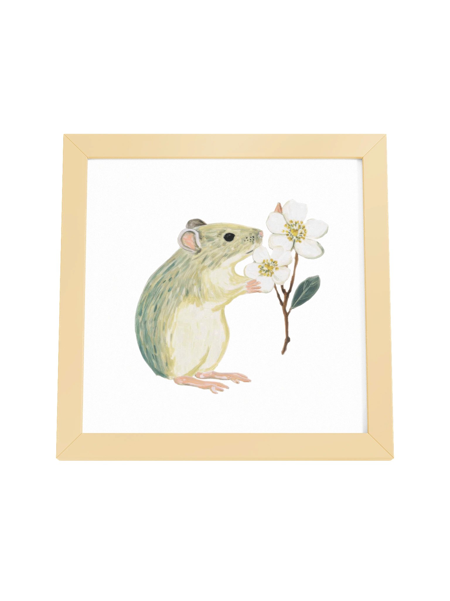 Gentle Gift — The Floral Mouse Framed Art Print (10x10") product image (4)