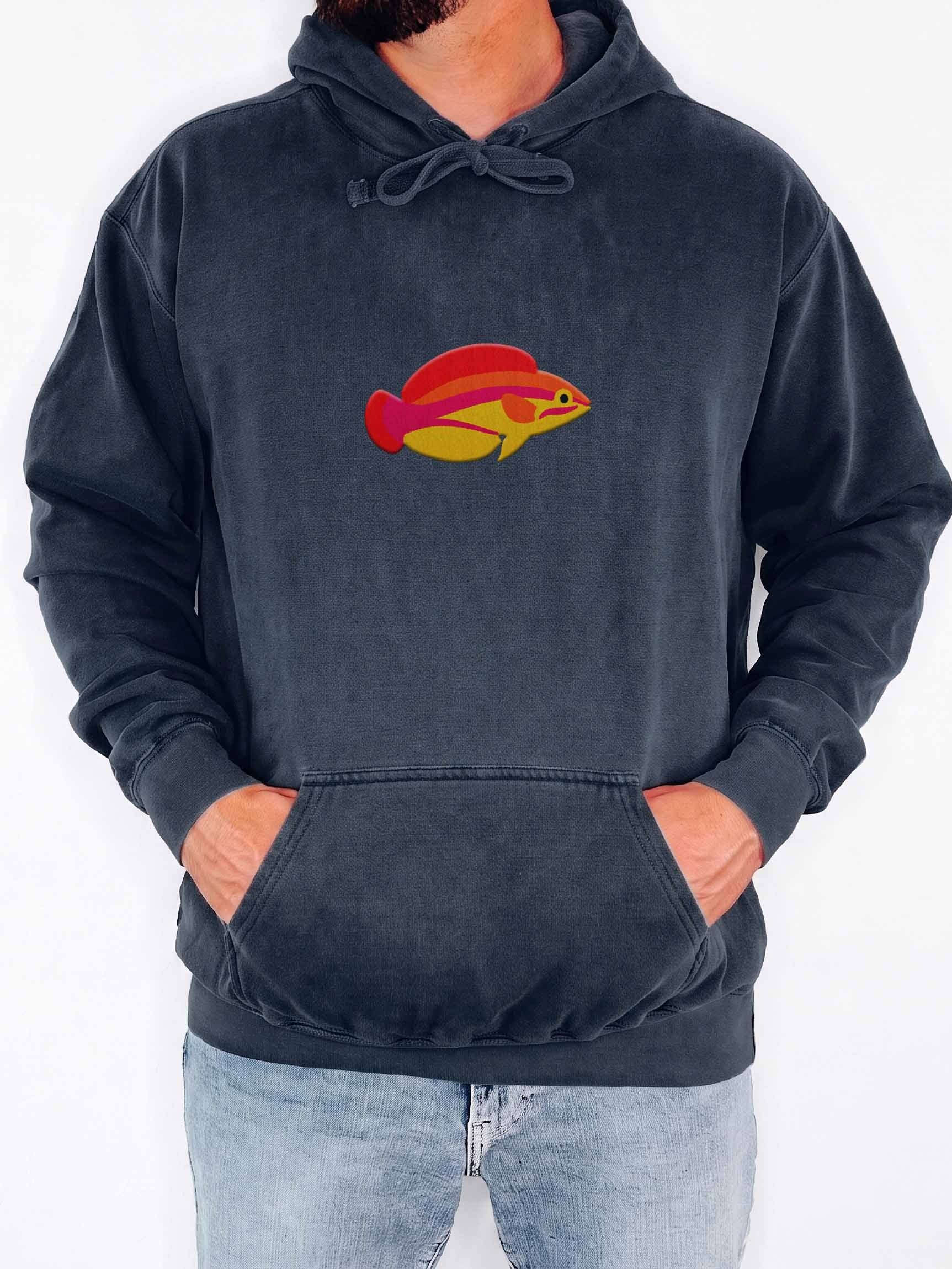 Flame Wrasse Premium Hooded Sweatshirt (Embroidered) for Reef and Marine Aquarium Lovers product image (2)