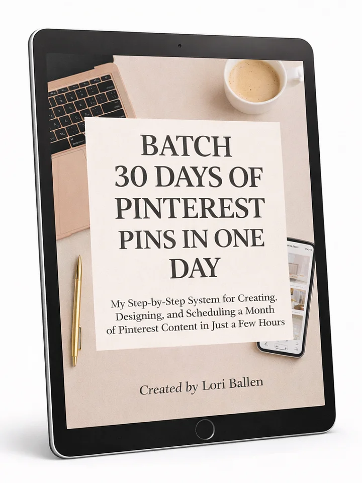 Batch 30 Days of Pinterest Pins in One Day: My Step-by-Step System for Creating, Designing, and Scheduling a Month of Pinterest Content in Just a Few Hours product image (1)