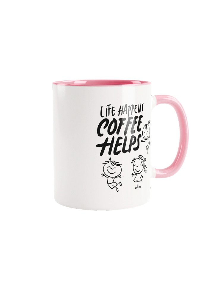 “Life Happens, Coffee Helps” Cute Kids Doodle Mug product image (2)