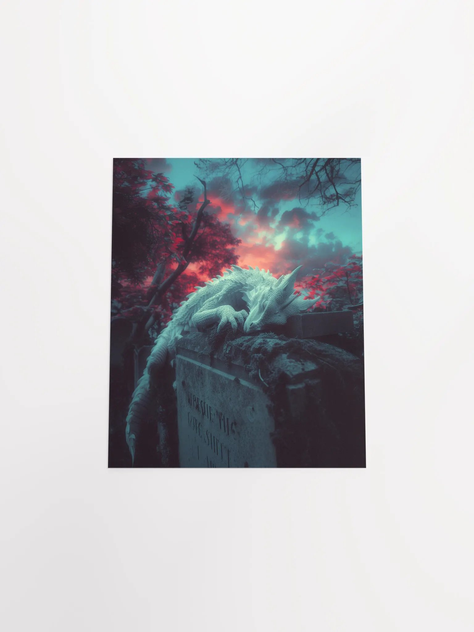White dragon on a tomb - Poster product image (4)